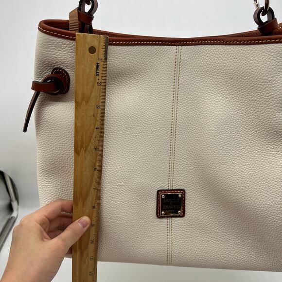 Dooney & Bourke Pebble Leather Maurizia Twist Strap Hobo White - Picture 4 of 16